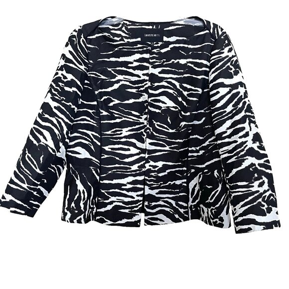 Lafayette 148 New York Blazer Jacket Size 16 Animal Print Office Business Casual - Picture 3 of 12